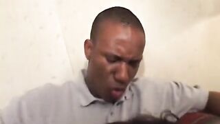 Very valuable-looking busty black hotty blows schlong