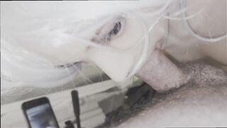 Foot and Oral-sex fun for my white hair DollClara with short Trans scene