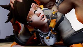 Hanzo Riders Tracer's Butt Hard - Overwatch Parody