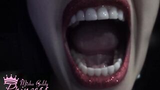 Red glitter on my big lips JOI