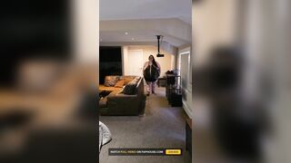 Hot SSBBW Booty and Belly Walking in Leather Costume Part 2