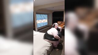 Hot SSBBW Booty and Belly Walking in Leather Costume Part 2