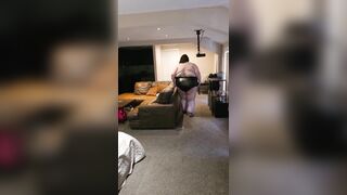 Hot SSBBW Booty and Belly Walking in Leather Costume Part 2