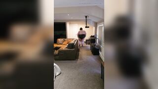 Hot SSBBW Booty and Belly Walking in Leather Costume Part 2
