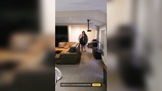 Hot SSBBW Booty and Belly Walking in Leather Costume Part 2