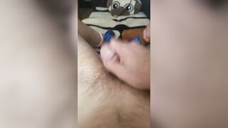 Hard Stroke Fills Her Butt With Thick Cum