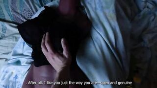 She's so sweetly trying not to show that she's experiencing an orgasm under the skillful hands of her stepson that you want to fuck her even harder