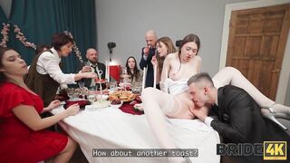 BRIDE4K. The cumming Bride at the Wedding ceremony is the key to a pleased family