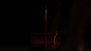 Long Red Suit Undress Tease