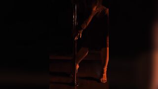 Long Red Suit Undress Tease