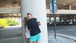 Intense banging in broad daylight on the way from the teach station. Blowjobs, fucking, oral job, and more.
