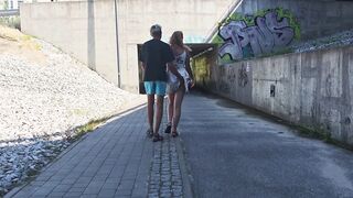 Intense banging in broad daylight on the way from the teach station. Blowjobs, fucking, oral job, and more.
