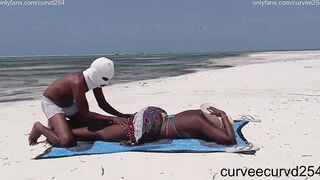 massaged bare at a public beach ( RISKY )