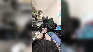 Breathplay manacled with noose and bag