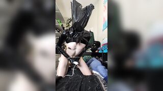 Breathplay manacled with noose and bag