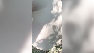Making that pussy squirt in the woods