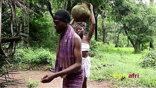 On her way back from the Village stream - Her twat must be wet as well