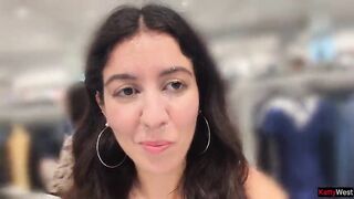 Risky Fitting Room Sex and Public Cumwalk in a Raiment Store Full of People