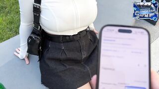 A mute stranger met a Russian cutie without words! A lot of cum on her face.