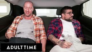 ADULT TIME - Buddies Alex & Livecam Crawford Fix Car Then Jerk Off In The Backseat Before Road Travel