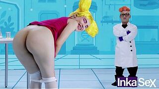 INKA SEX - Dexxxter fills his stepsister De De's anus with milk for being nasty.