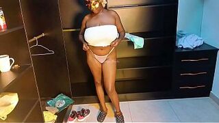Trying on recent outfits for the program when a friend on my step sister's sees n has her way with wet tits!!