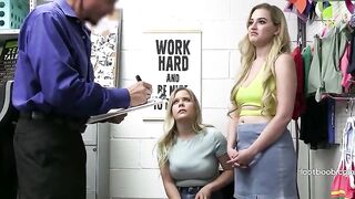 Store Guard Collects Oral Payment From Busty Shoplifters