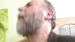 Old pig screws the young girlfriend of his stepson