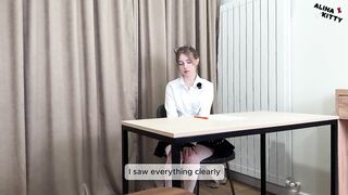 Goth Beauty Student Tried to Cheat, Teacher Caught Her - Fantastic Grade Landed Right in Her Mouth