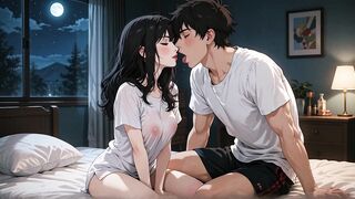 18-year-old comics girl with big melons gets screwed by her stepbrother while watching a movie in her room - Spanish porn - AI PORN