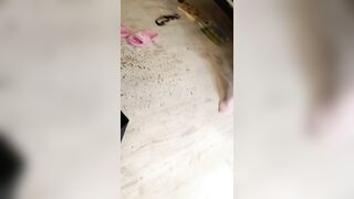A little Latvian cutie peed on the playroom floor.