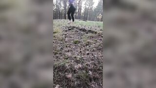 Enjoy Riga beauty's wet forest pissing