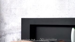 PASSION-HD Clean Shaving Cunt Oozing With Cum After Bathroom