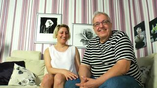Golden-haired german milf opens her vagina hopeless to be penetrated by two big knobs while being filmed in pov inside the room