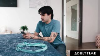 ADULT TIME - Suspicious Hunk Discovers Recent Stepmom Ryan Keely Is A Gold Digger! She Keeps Him Quiet