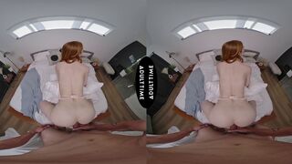UP CLOSE VR - Scarlet Skies Redhead In Lingerie Teases Then Takes Hard Pov Vr Fuck