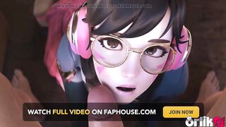 Overwatch D.va Bad Girl Academy - Ruins Test, Takes Mentor’s Wang Deep in Butt