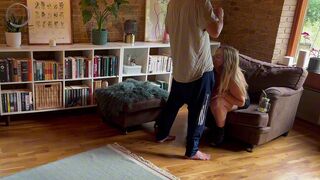 Thick Hot Swedish Blonde Sugarbabe with big breasts and big booty takes cash and sucks schlong and gets banged hard