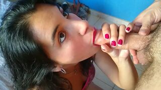 GLAMOROUS FACE SUCKING A BIGGEST COCK CUM IN MOUTH