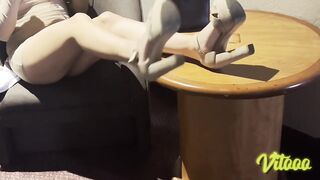 Hawt mutual masturbation – Latino couple in lingerie