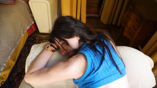 Busty Italian seduces roommate and makes him cum inside her