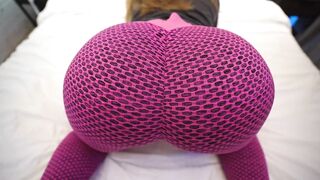 Those yoga pants hug that big booty so tight - it makes me want to screw it