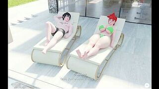 Mansion Days [ TABOO Anime Game ] Ep.17 Fucking my ALMOST ALL ASTONISHING FRIEND REDHEAD in BIKINI whilst the STEP FAMILY is out !