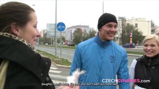 Group bang in the city centre (Czech Couples)