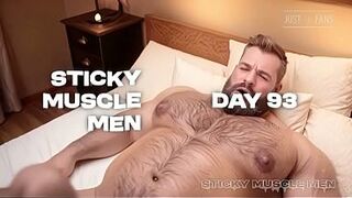 Sticky Muscle Chaps Day 93 Preview, AI-Generated Muscle Guys, Big Schlongs, Big Cum Loads