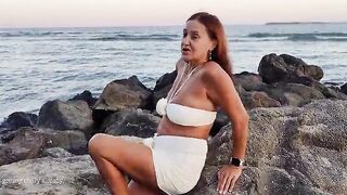 The consummate setup! Flirting with friend's mama at sunset by the sea and amazing sex during the day!