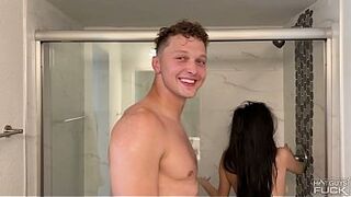 Latina gets pounded out by huge Russian Rod