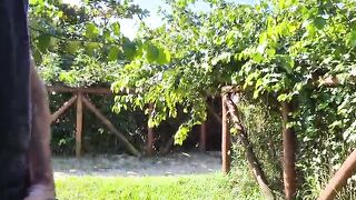 Risky public masturbation in the park for a hot stranger!
