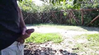 Risky public masturbation in the park for a hot stranger!