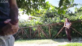 Risky public masturbation in the park for a hot stranger!